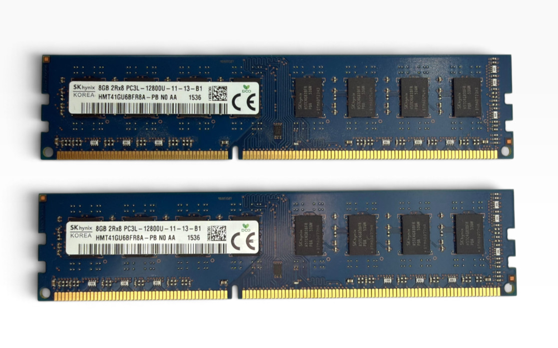 SK Hynix 16GB (2x8GB) PC3L-12800U DDR3-1600 Desktop Memory HMT41GU6BFR8A-PB
