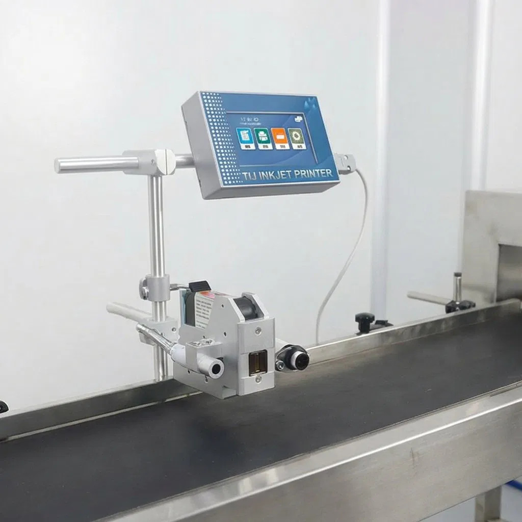 Online Inkjet Printer Single Head Without Belt Conveyor for Carton Bag Date QR