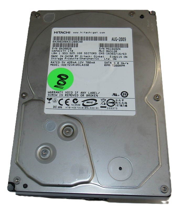 Hitachi 0A38028 HDE721010SLA330 1TB 7.2K RPM 3.5" Enterprise SATA 32MB Cache HDD