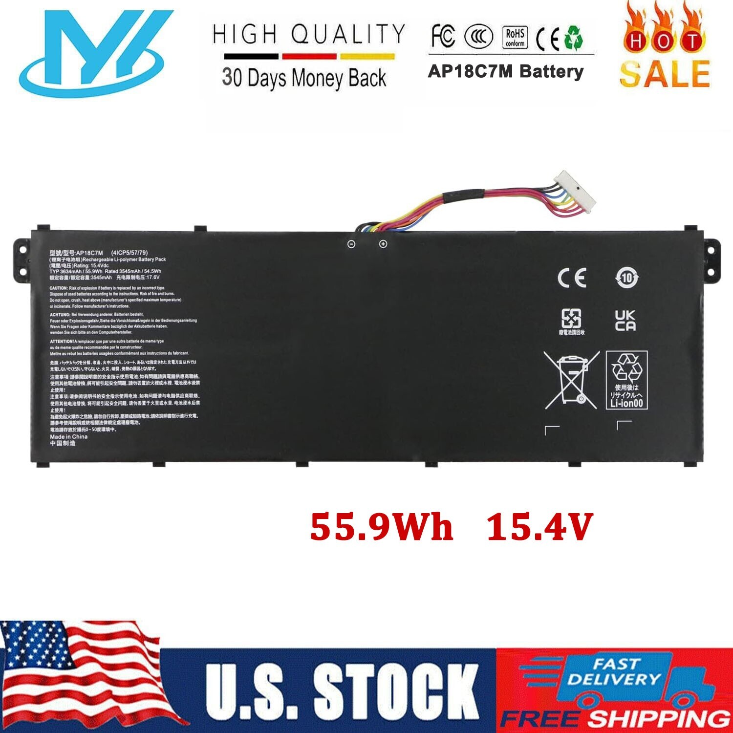 ✅AP18C7M Battery For Acer Swift 3 SF313-52 SF313-52G SF313-53 Swift 5 SF514-54T