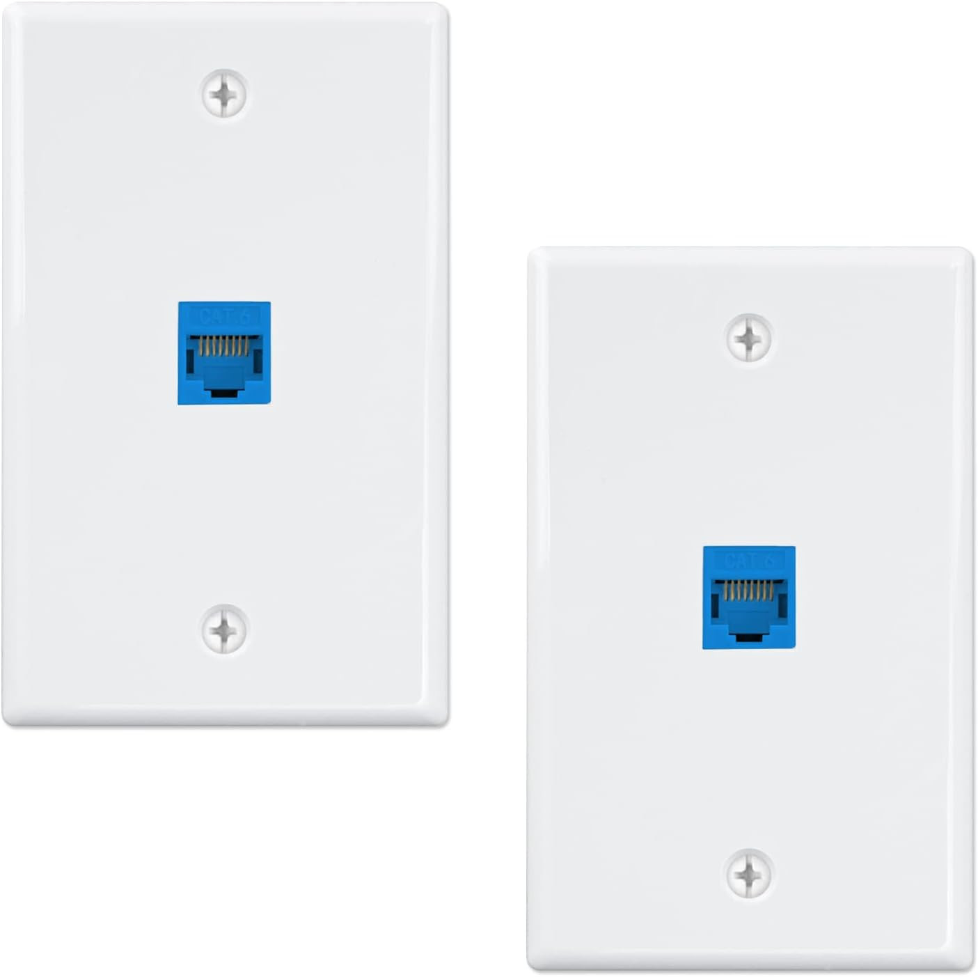 (2-Pack) Ethernet Wall Plate, 1-Port Keystone Jack Wall Plate with RJ45
