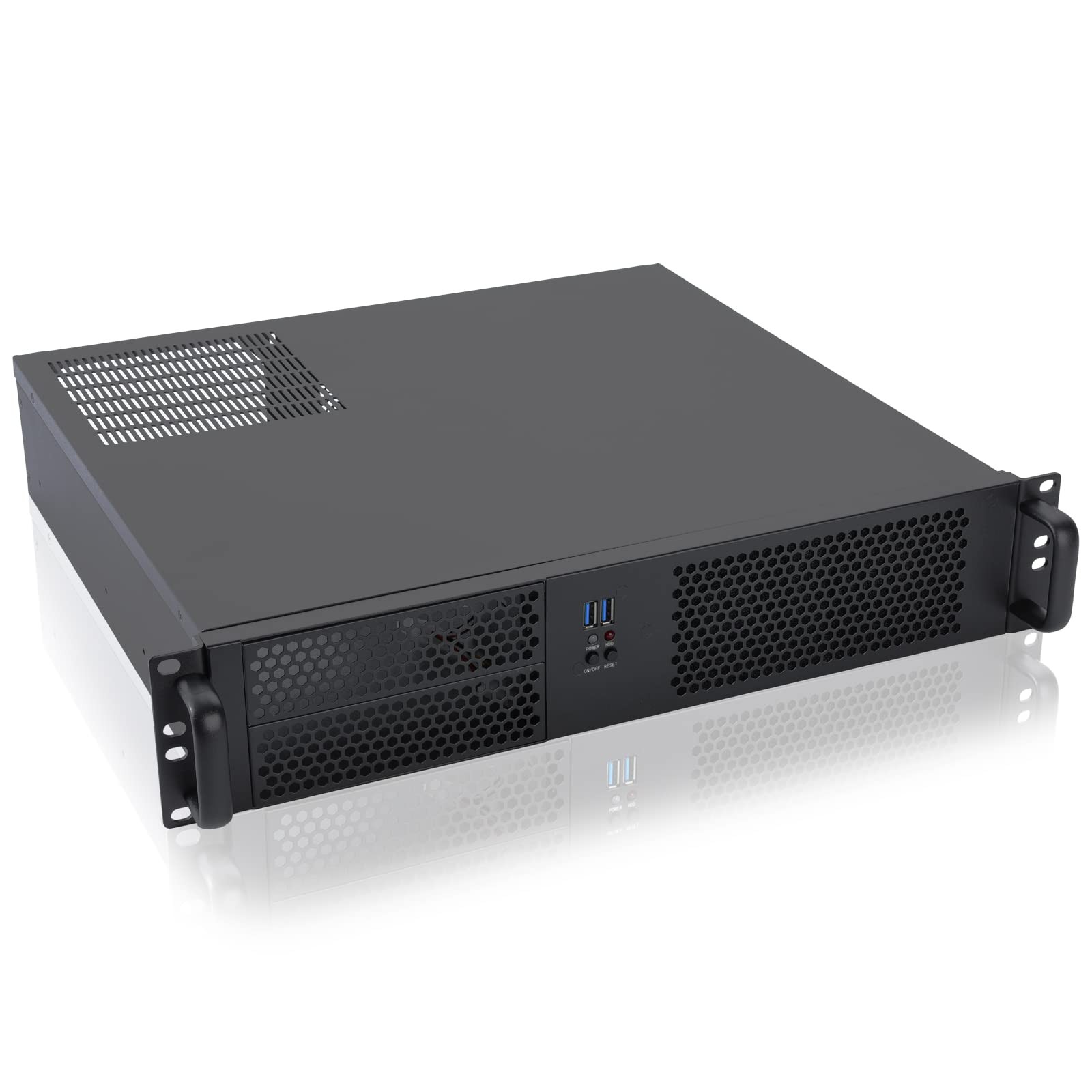 RackChoice 2U Micro ATX Compact Rackmount 2 x 5.25 Chassis Support ATX PS2 PS...