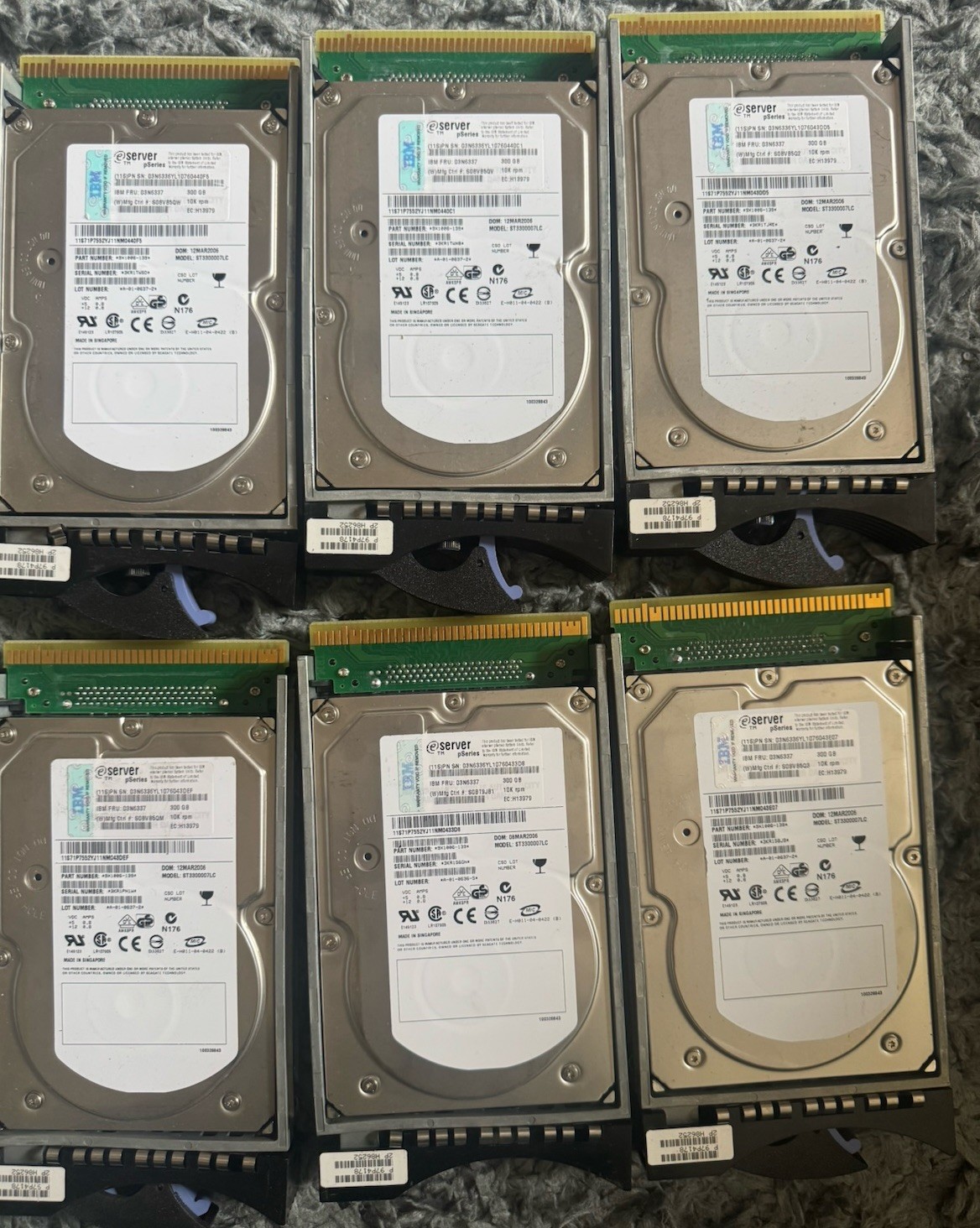 6) IBM 03N6337 300GB 10K RPM 16MB Cache 3.5-inch Hard Drive eServer pSeries