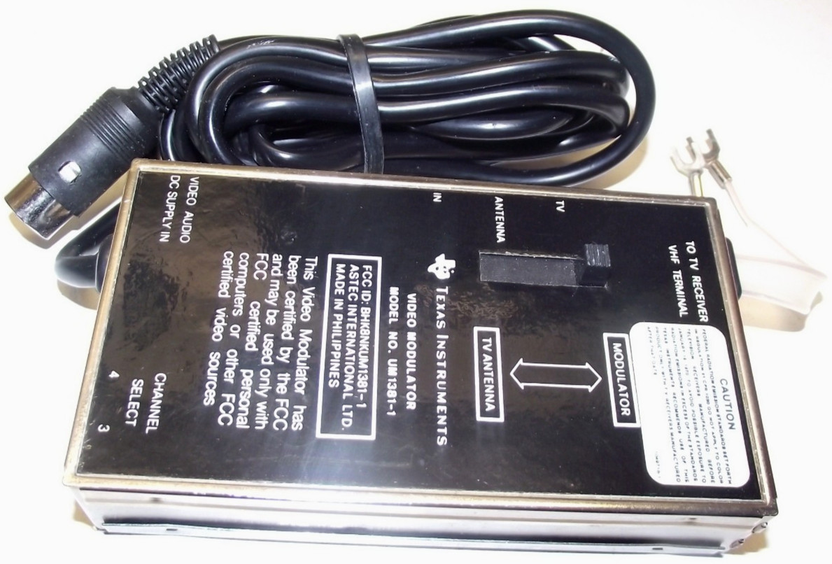 Texas Instruments Model No. UM1381-1 Video Modulator for TI-84/9A Computer