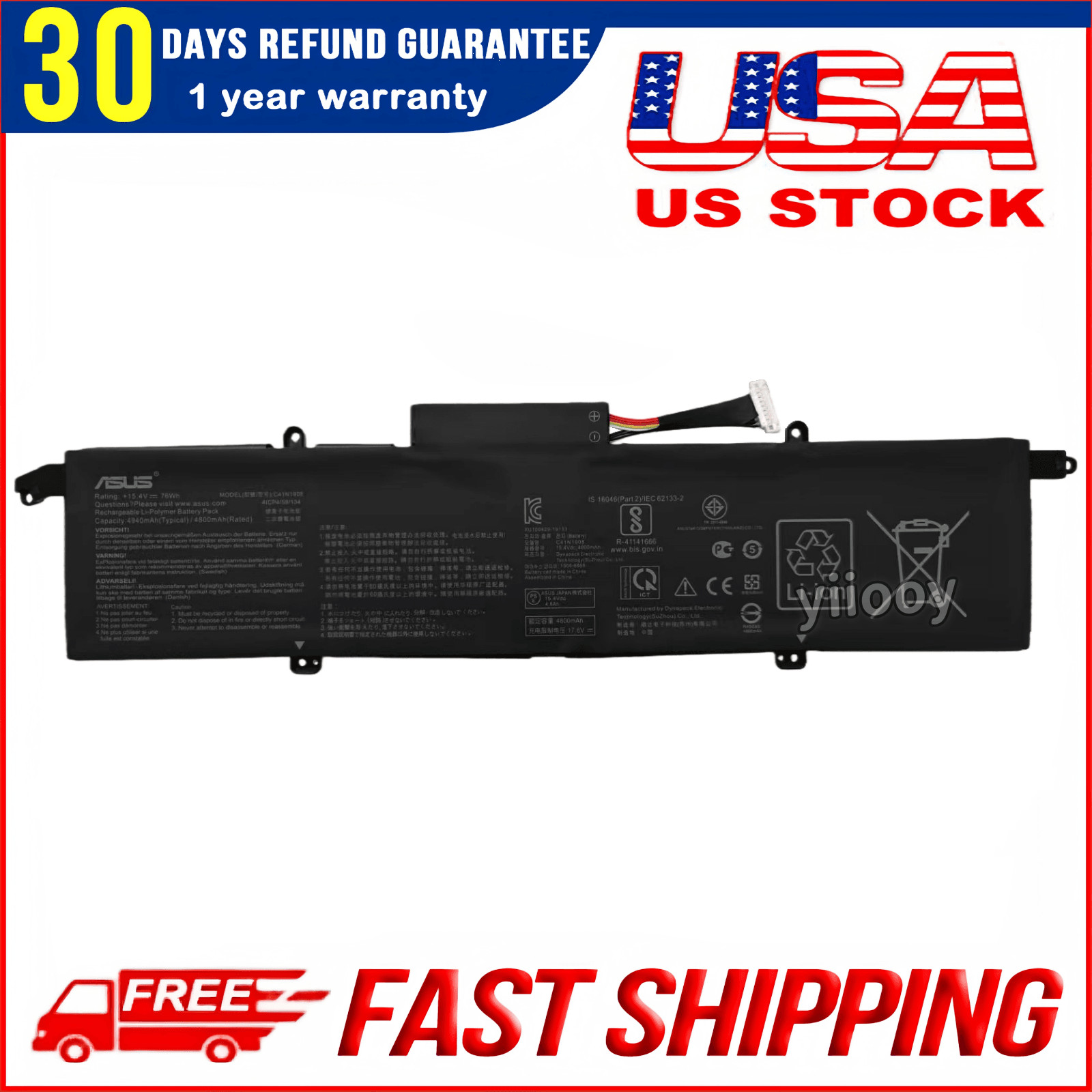OEM C41N1908 Battery For ASUS ROG Zephyrus G14 GA401 GA401i GA401iv GA401q/qh/qm