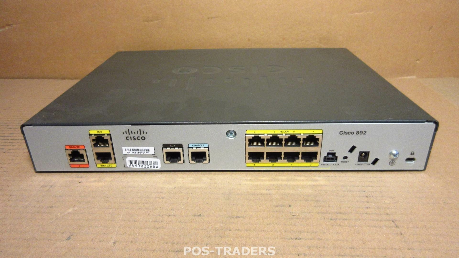 Cisco 892 CISCO892-K9 8-Port Security Integrated WAN Router - EXCL PSU