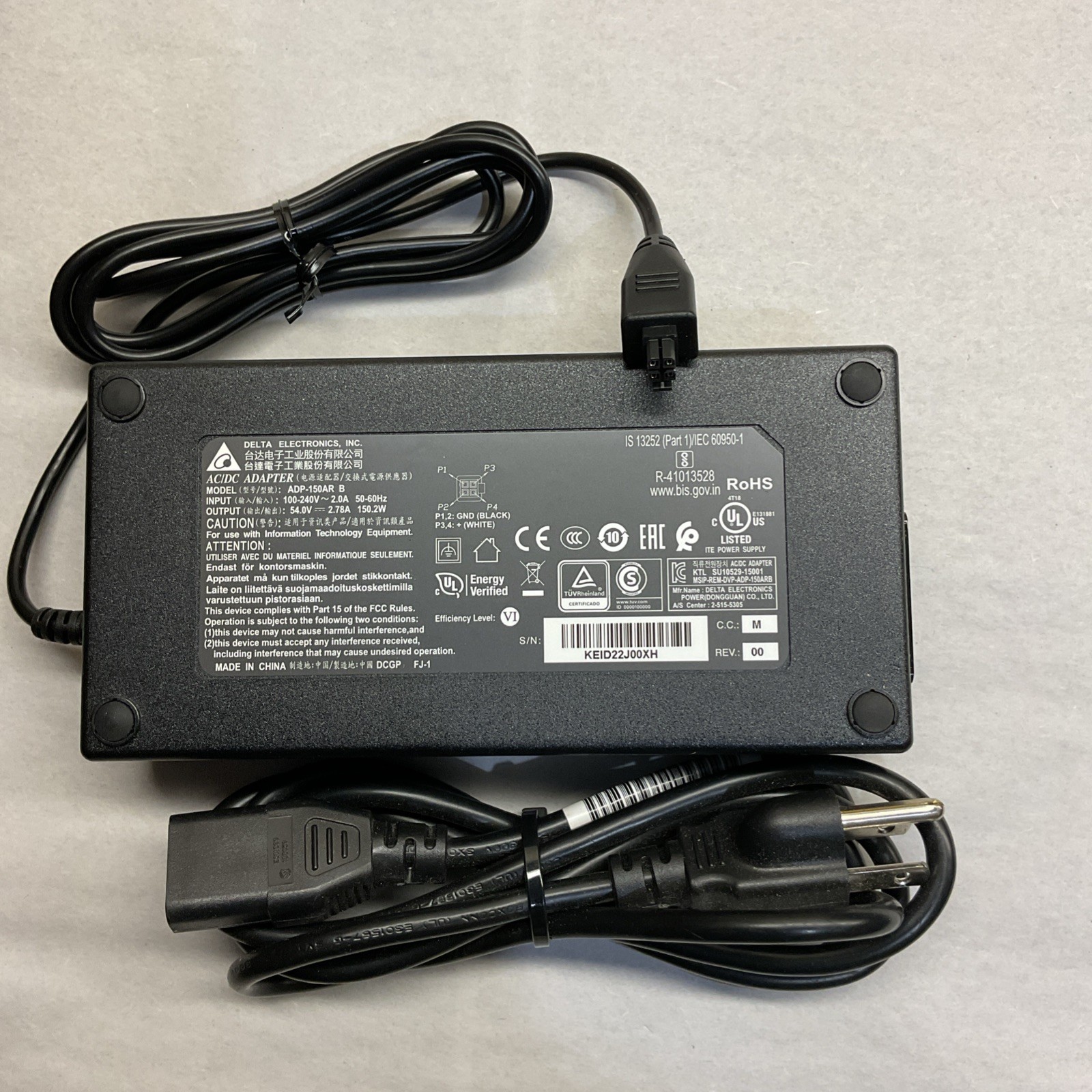 OEM Delta Electronics  150.2W 54V 2.78A AC Power Adapter 1 ADP-150AR  B - 4 pin