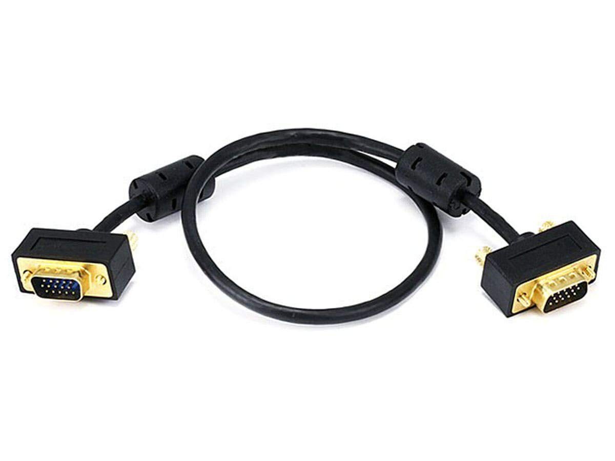 Monoprice 1.5ft Ultra Slim SVGA Super VGA 30/32AWG M/M Monitor Cable w/ ferrites