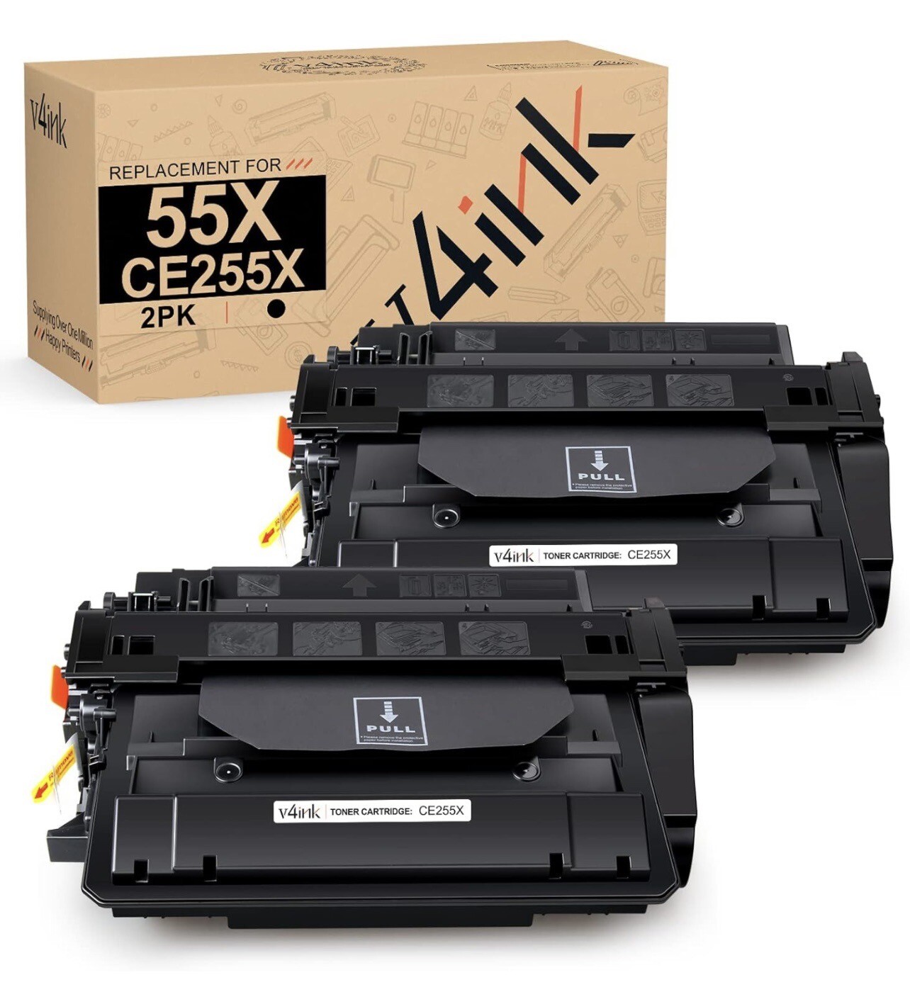 Brand New V4ink 55X CE255X Toner Compatible 2pk