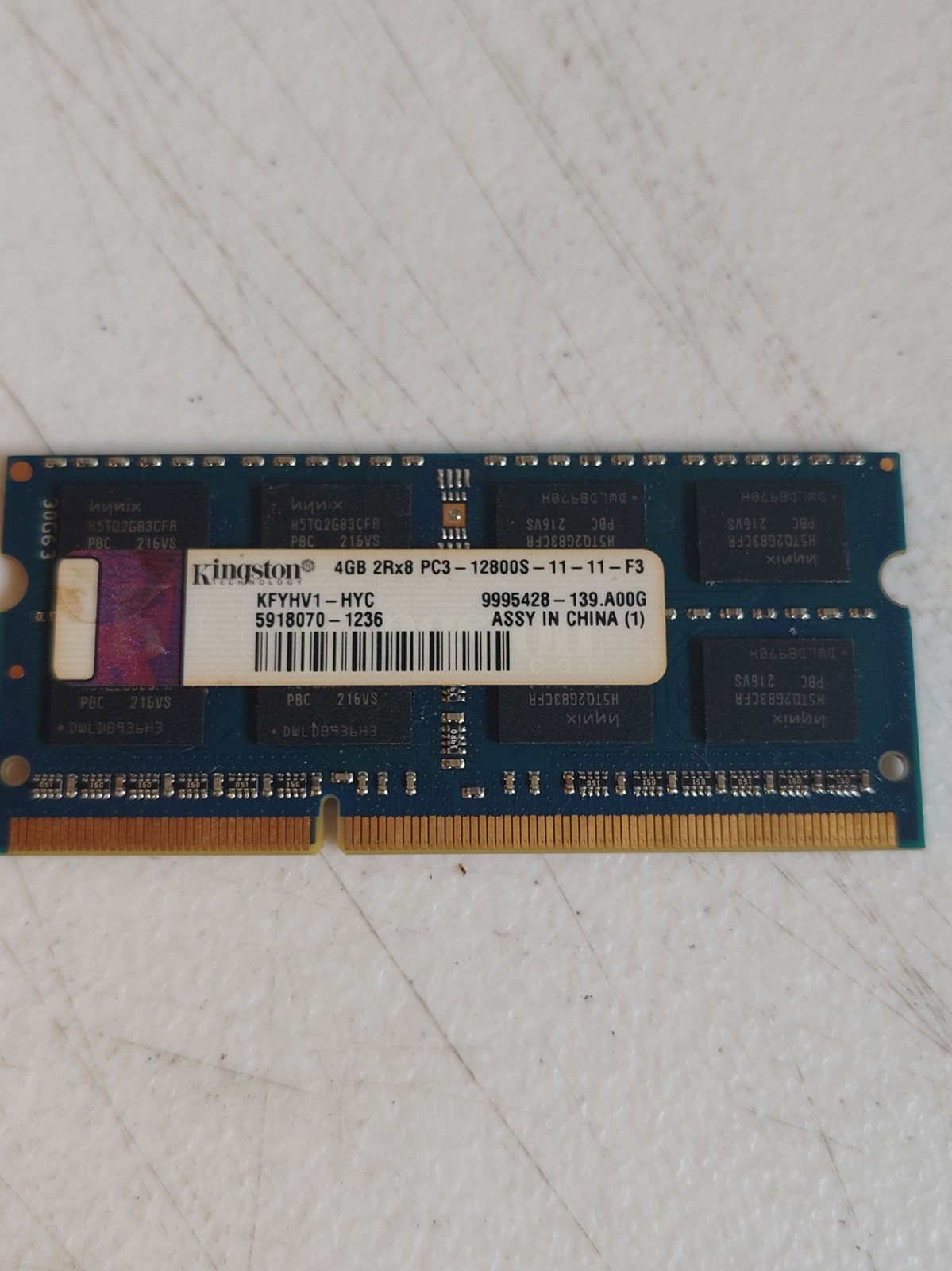 Kingston 4GB 2Rx8 PC3-12800S DDR3 1600MHz Laptop RAM SODIMM