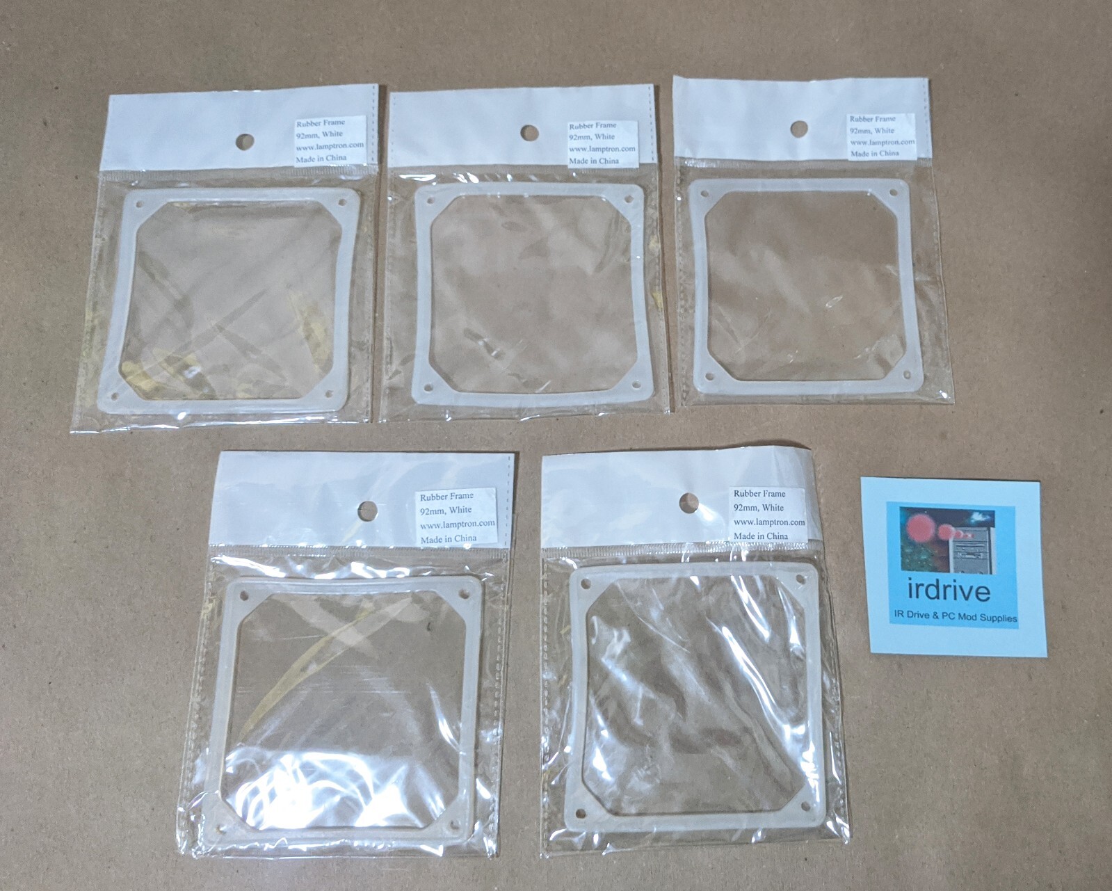 5-Pack NEW Lamptron UV Sensitive Clear Noise & AntiVibration Pad for 90/92mm Fan