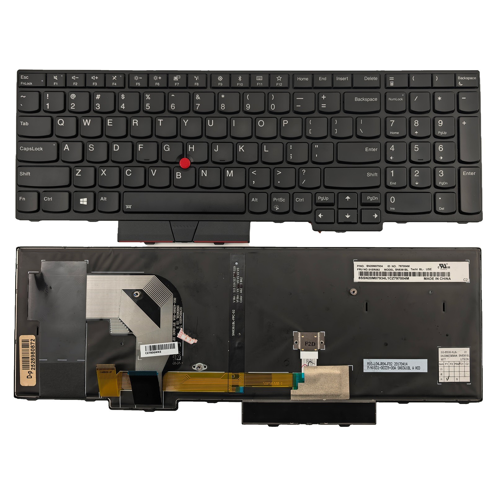 Genuine T570 T580 P51s P52s US Backlit Keyboard with TrackPoint for ThinkPad