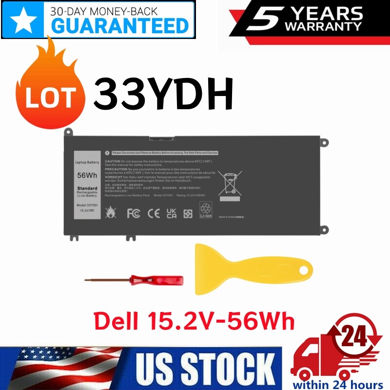 ✅Lot 10 33YDH Battery for Dell Latitude 3380 3480 3490 3580 3590 Inspiron 7577