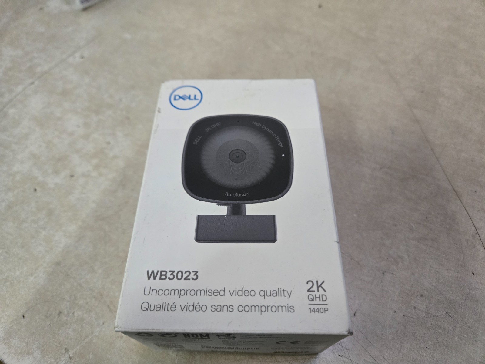 SEALED Dell 2K QHD 1440P HDR Webcam WB3023 Face Detection, Noise Reduction