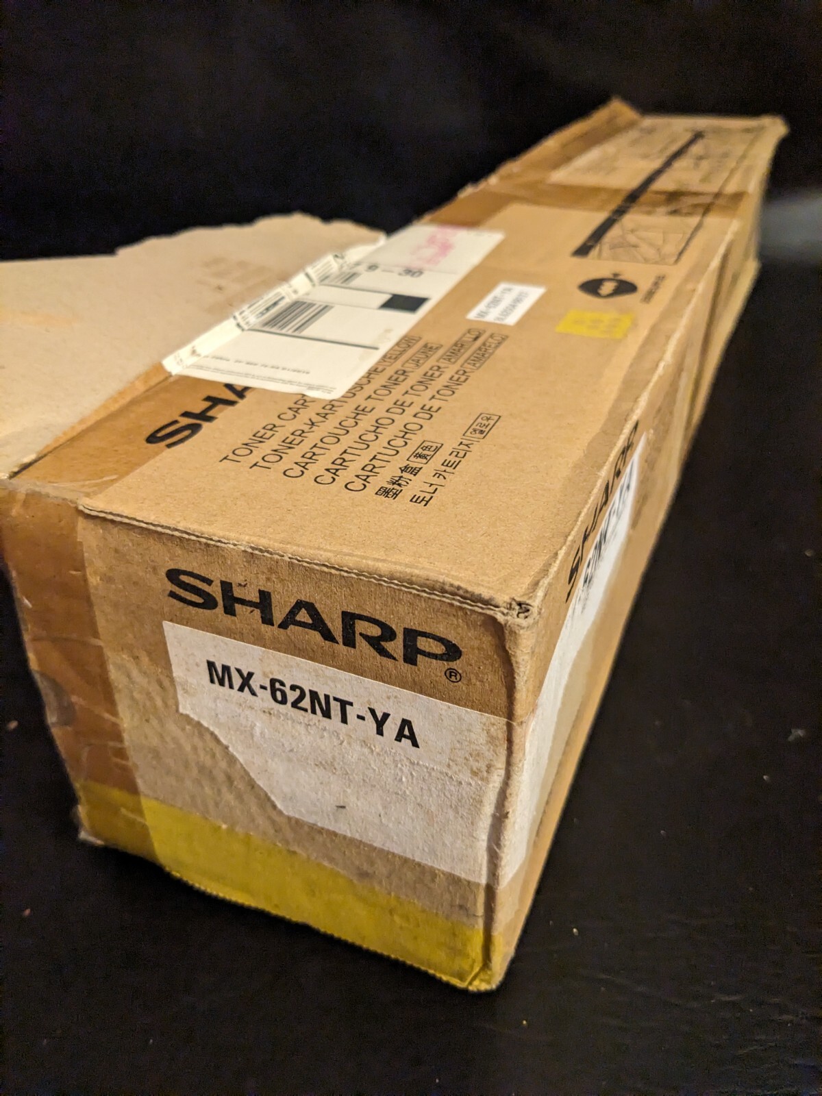 Genuine Sharp MX-62NT-YA MX62NTYA Yellow Toner Cartridge OEM Damaged Box