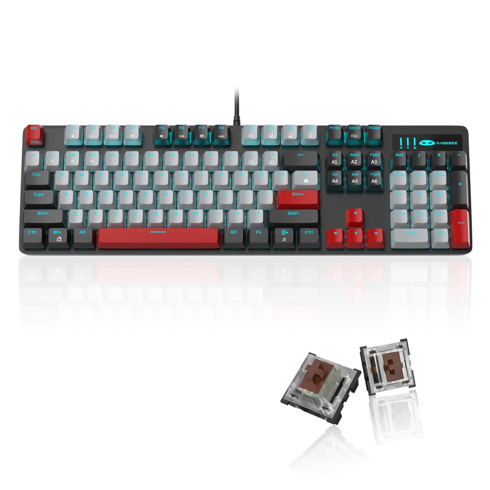 Magegee 75% Mechanical Gaming Keyboard With Blue Switch, LED Blue Back