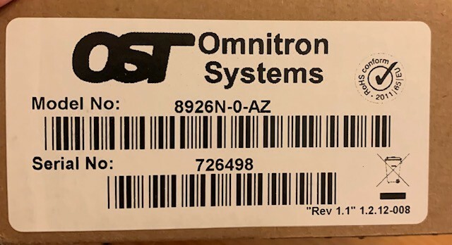 Omnitron Systems 8926N-0-AZ iConverter GX/TM2 Transceiver/Media Converter