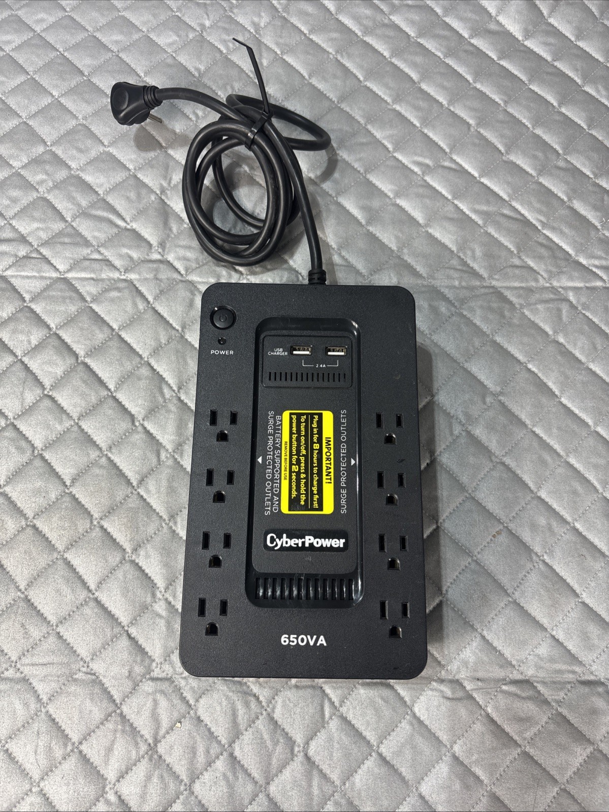 CyberPower SX650U 8-Outlet 650VA PC Battery Backup - Black surge Protected