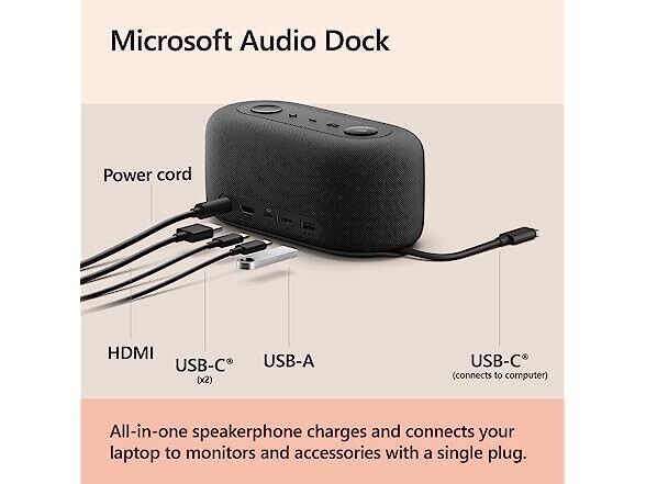 (NEW) Microsoft Audio Dock - Teams Certified, USB-C Dock, HDMI 2.0, USB-A, USB-C