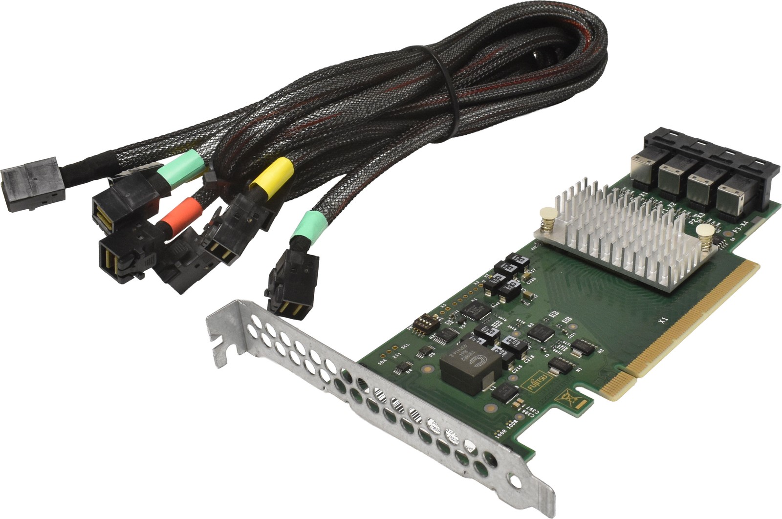 Fujitsu RAID Controller NVME SSD D3262-A12 PCIe x16 4Port 12G +4x SAS Cable FP