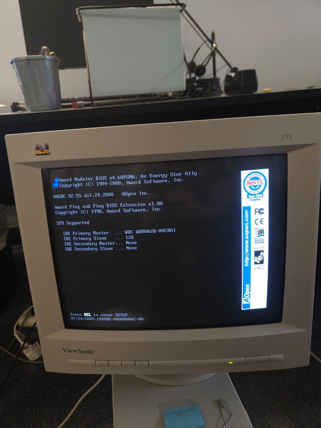 Tested Aopen AX6BC, PII 350MHZ, 256M, 80GB HDD, 3.5" Floppy, 1 CD Roms and more