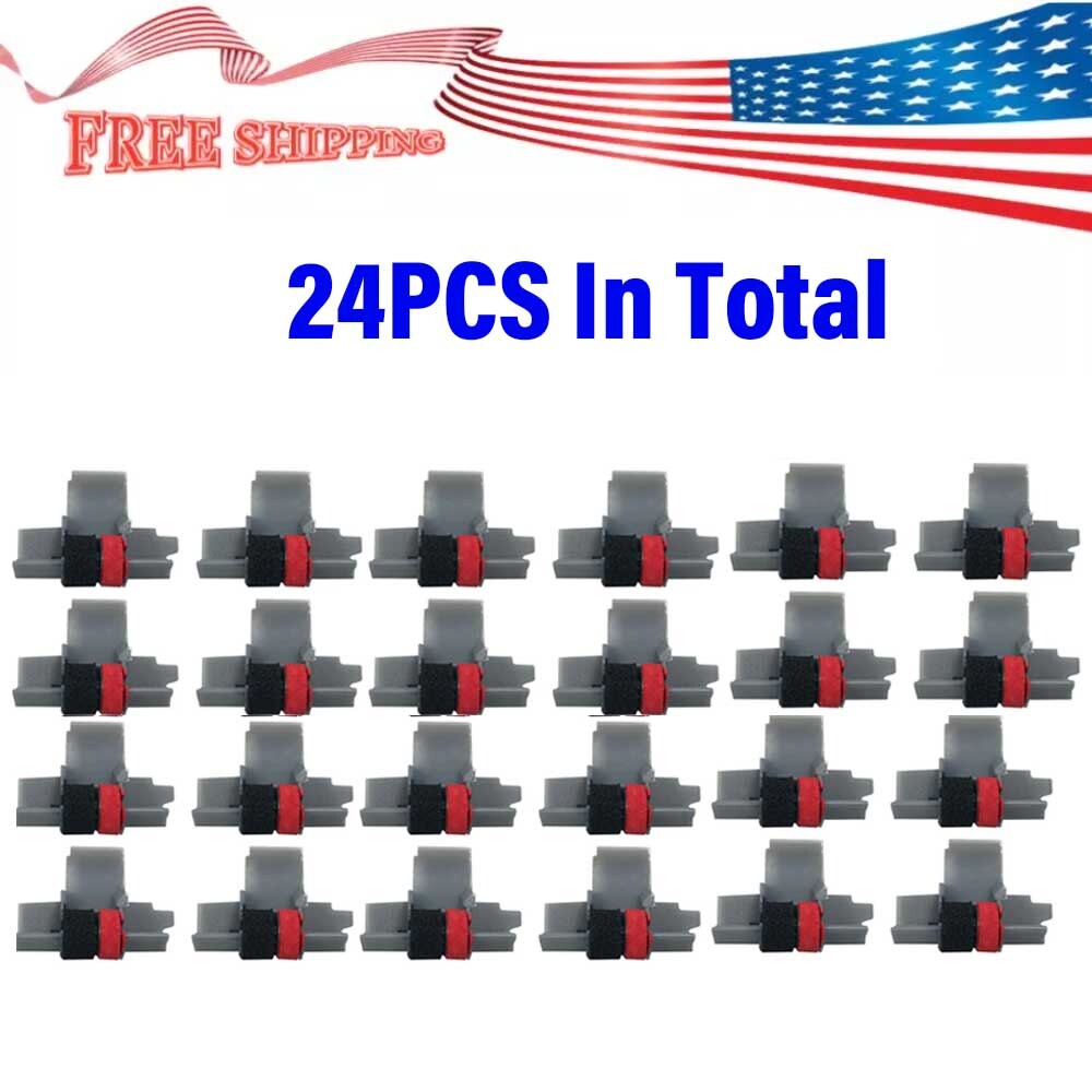 24PCS IR-40T Black And Red Calculator Ink-Rollers IR40T For Sharp Casio ...USA