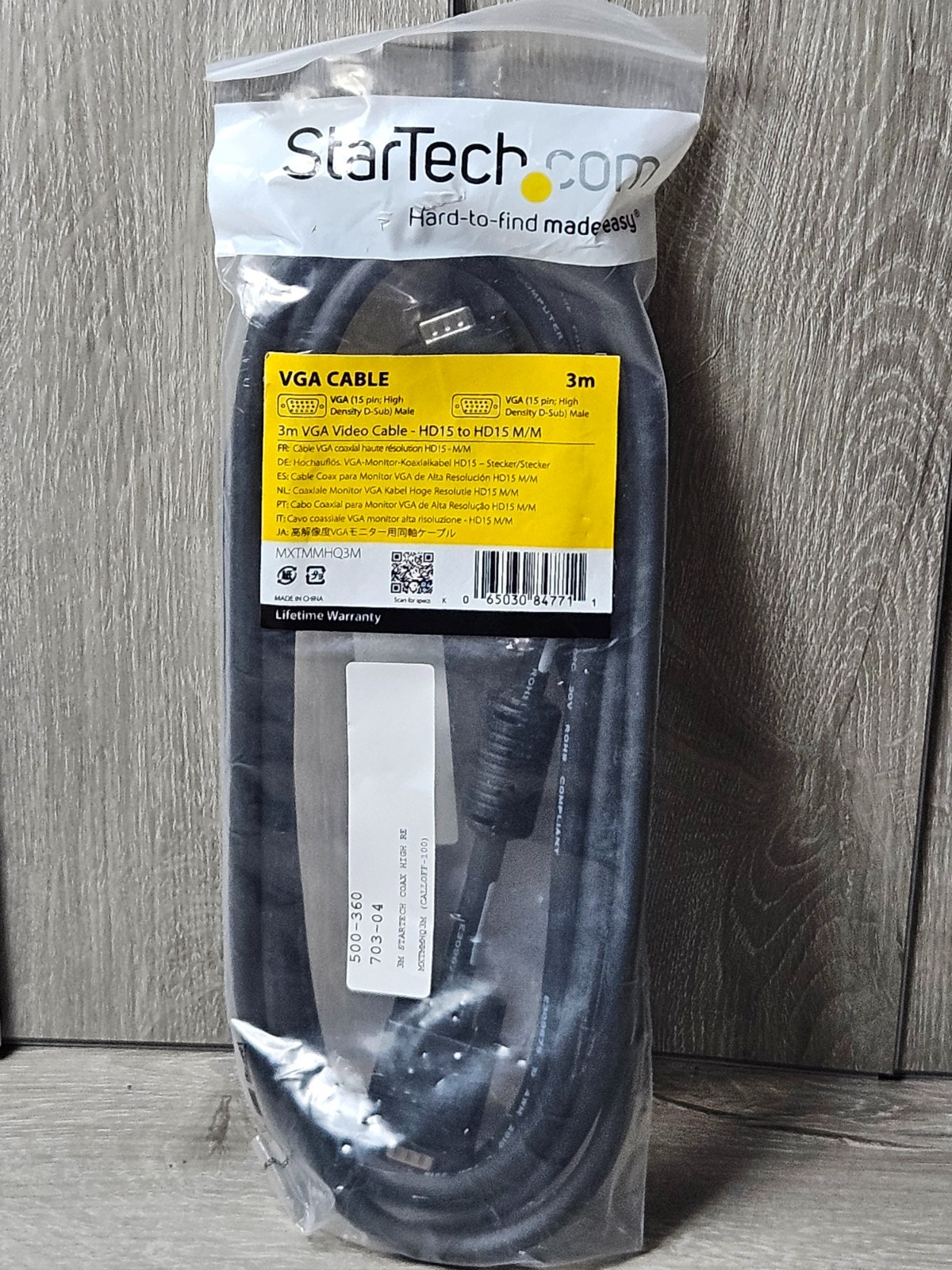 Startech VGA Cable - HD15 to Hd15 M/M - 3M
