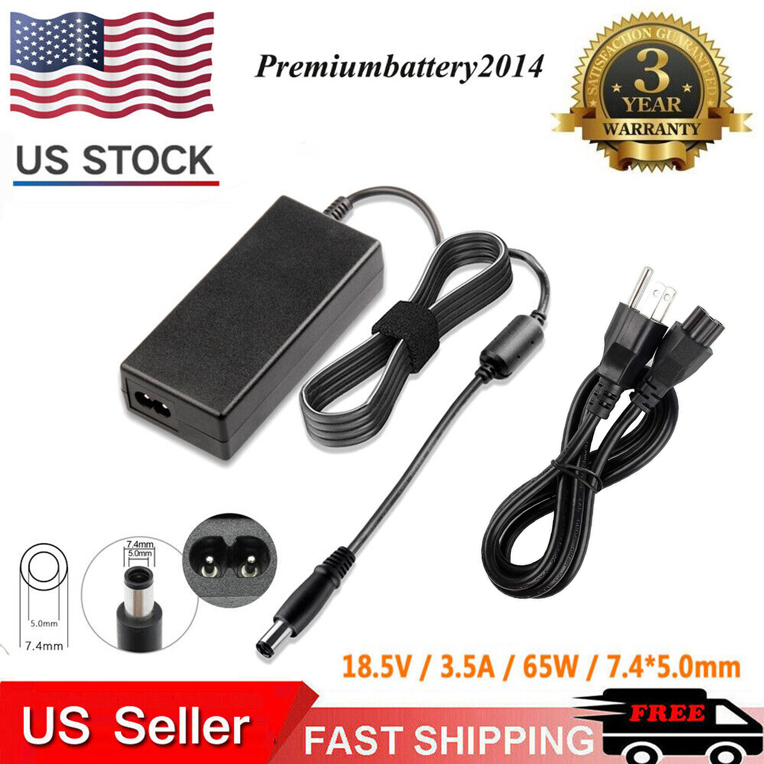 AC Adapter Power Cord Charger For HP G42 G50 G56 G60 G61 G70 G71 G72 Laptop 