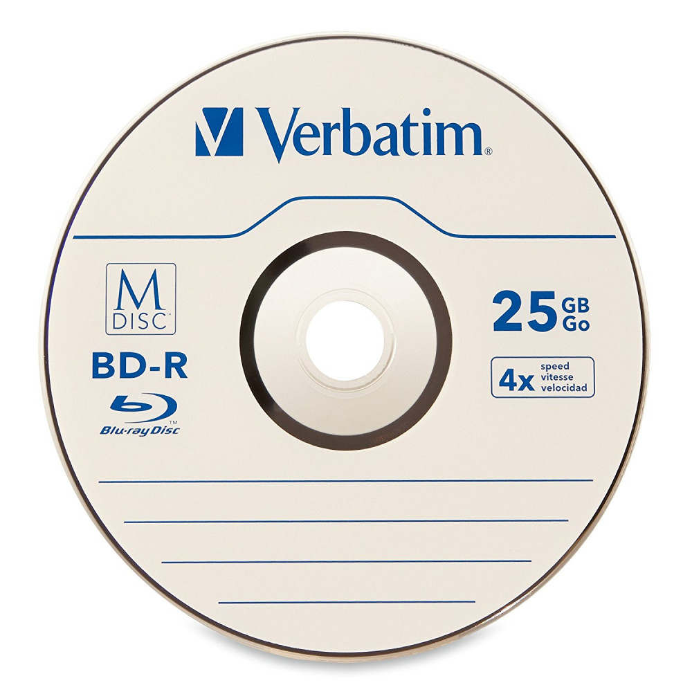 5 pack M DISC VERBATIM 25GB BD-R 4X Branded Logo Disc - Jewel Case