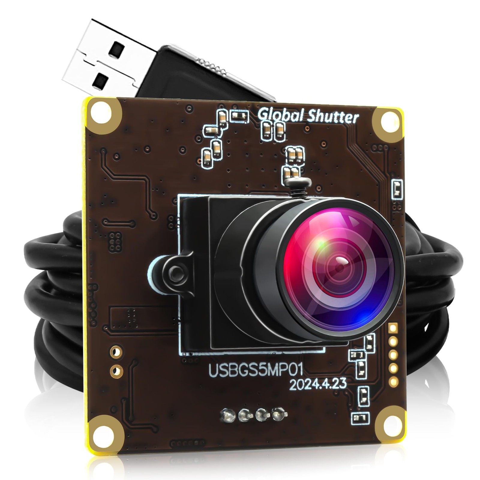 ALPCAM 5MP Global Shutter USB Camera 1944P, Low Distortion Camera(GS)
