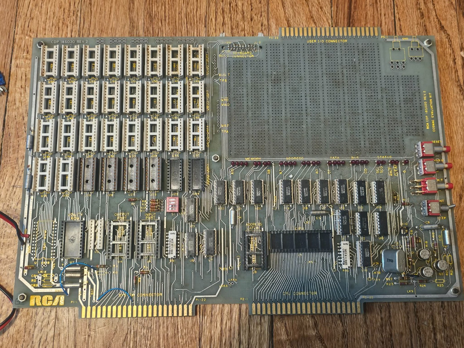 Rare Vintage RCA CDP Cosmac Evaluation Kit Computer Board 18S020 REV2 w/Upgrades