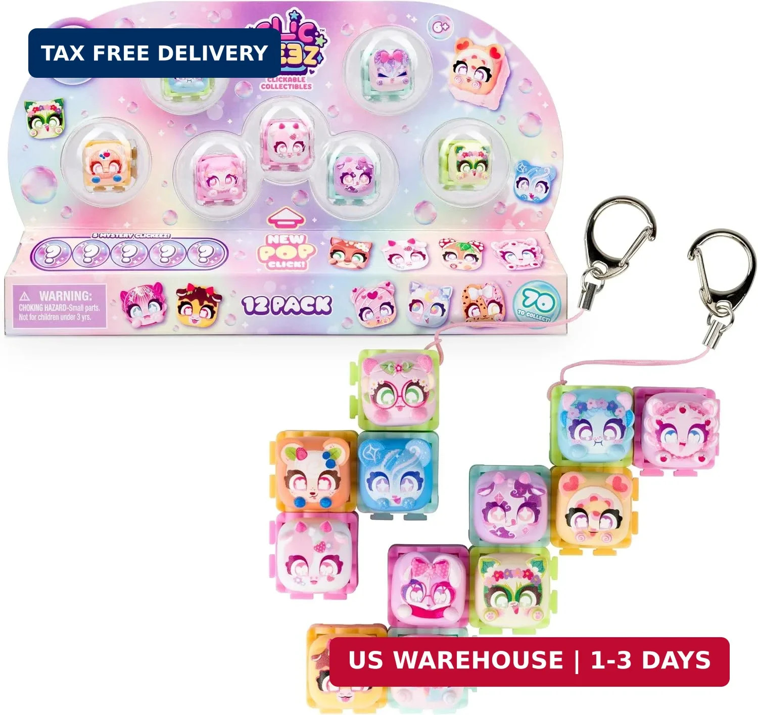 Series 3 12-Pack | 12 Collectible Character Keyboard Keys Click and Clack | Crea