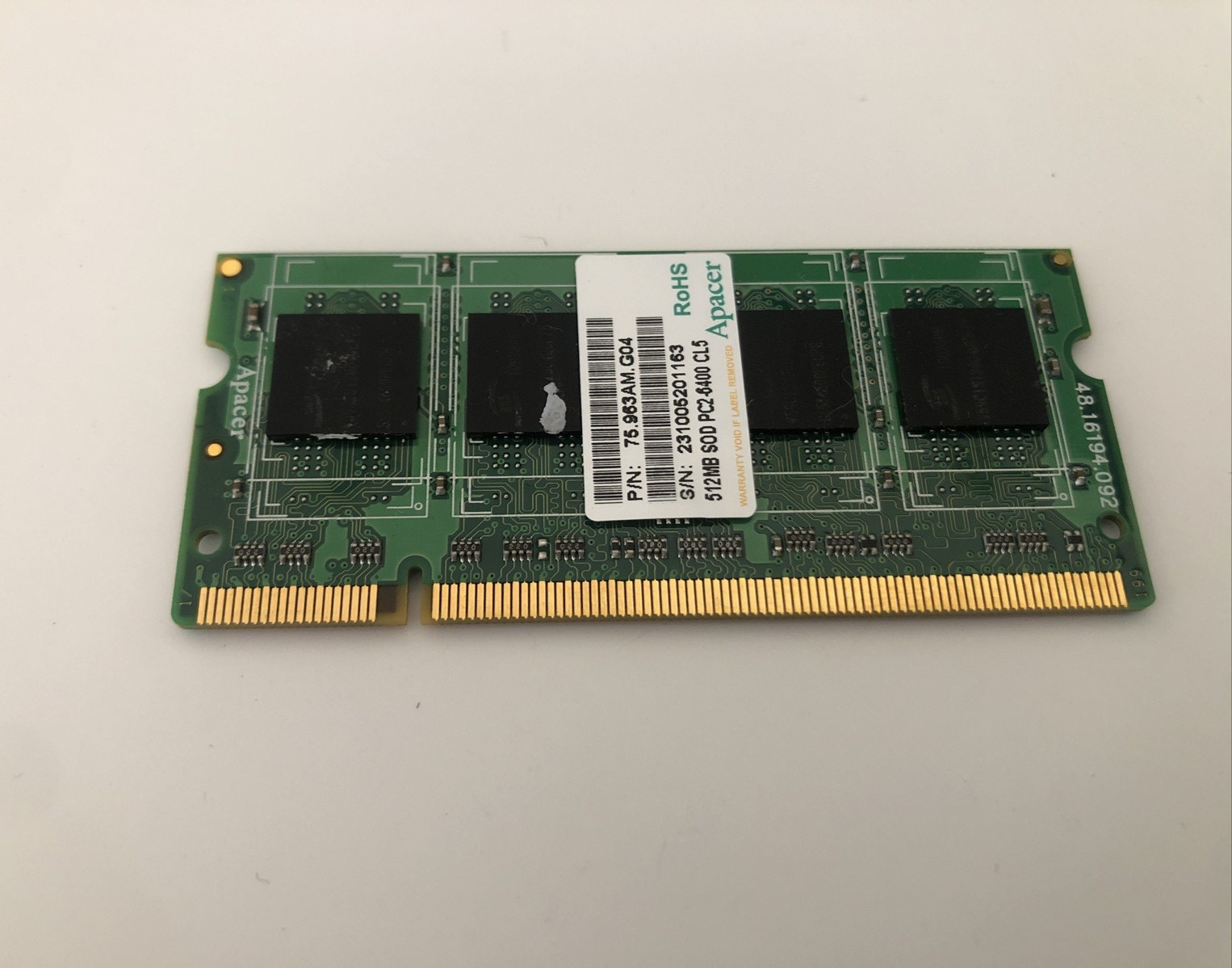 Apacer DDR2 SDRAM 512MB  Ram PC2-4300 533MHz 75.963AM.G04