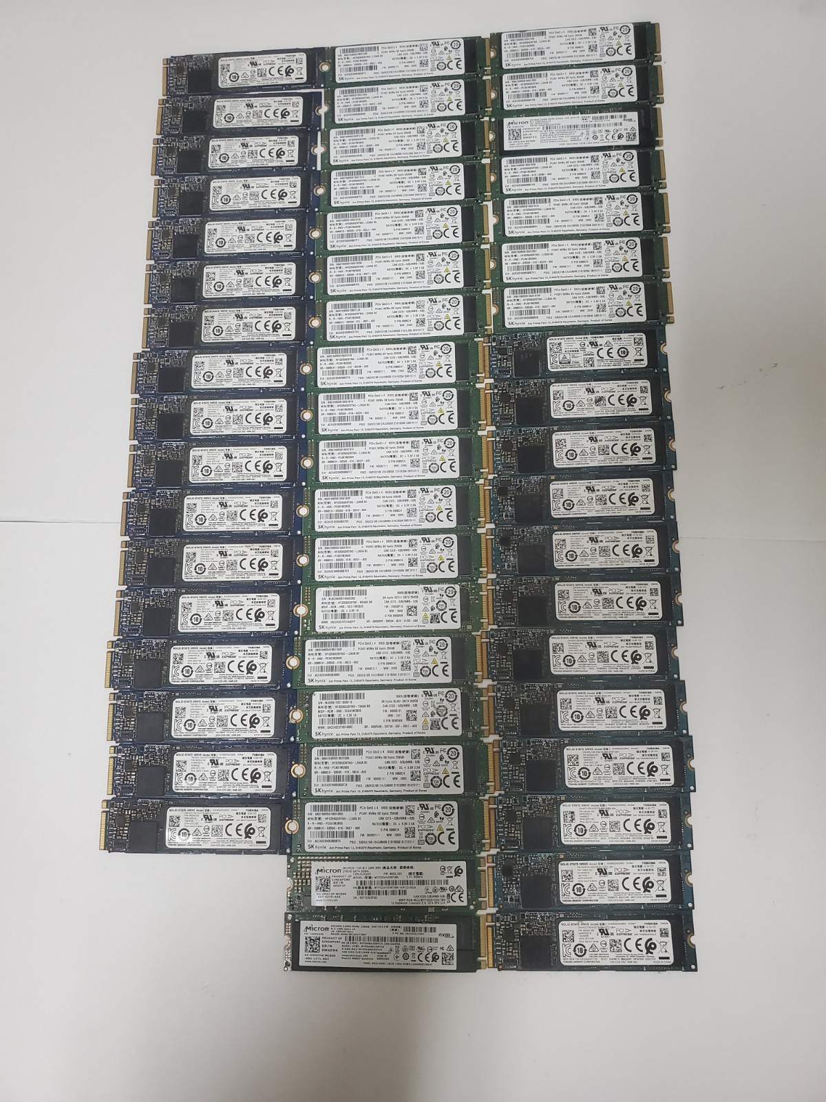 Lot Of 55 Pcs Mixed 256GB M.2 NVMe SSD/Test Working