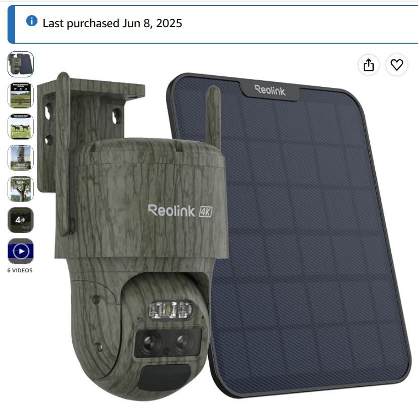 Reolink Trackmix Camo Camera, Wireless Solar LTE Camera, Auto Tracking, PTZ