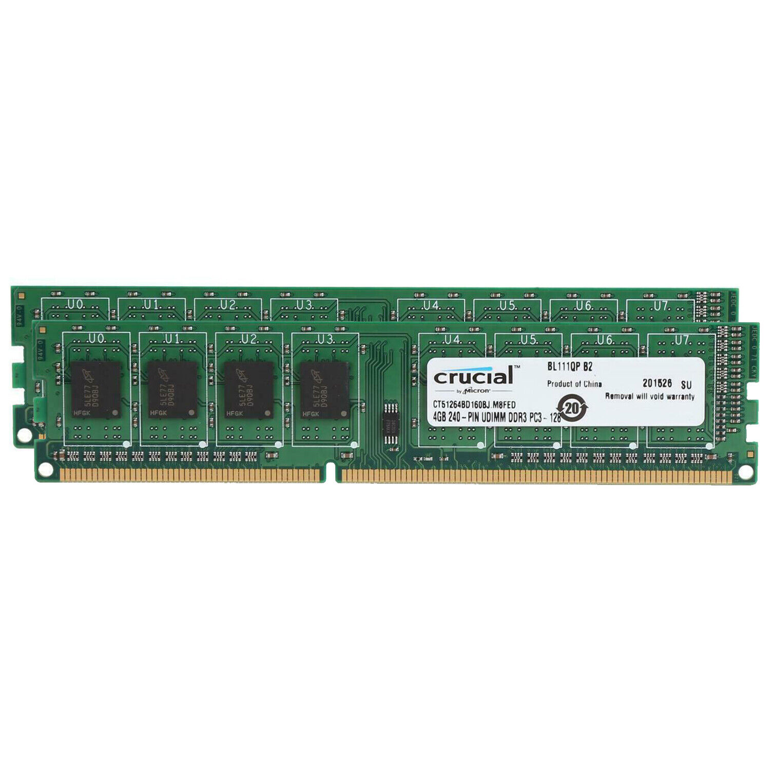 Crucial Kit 8GB (2x 4GB) 1600MHz DDR3L UDIMM PC3L-12800 1RX8 Desktop Memory RAM