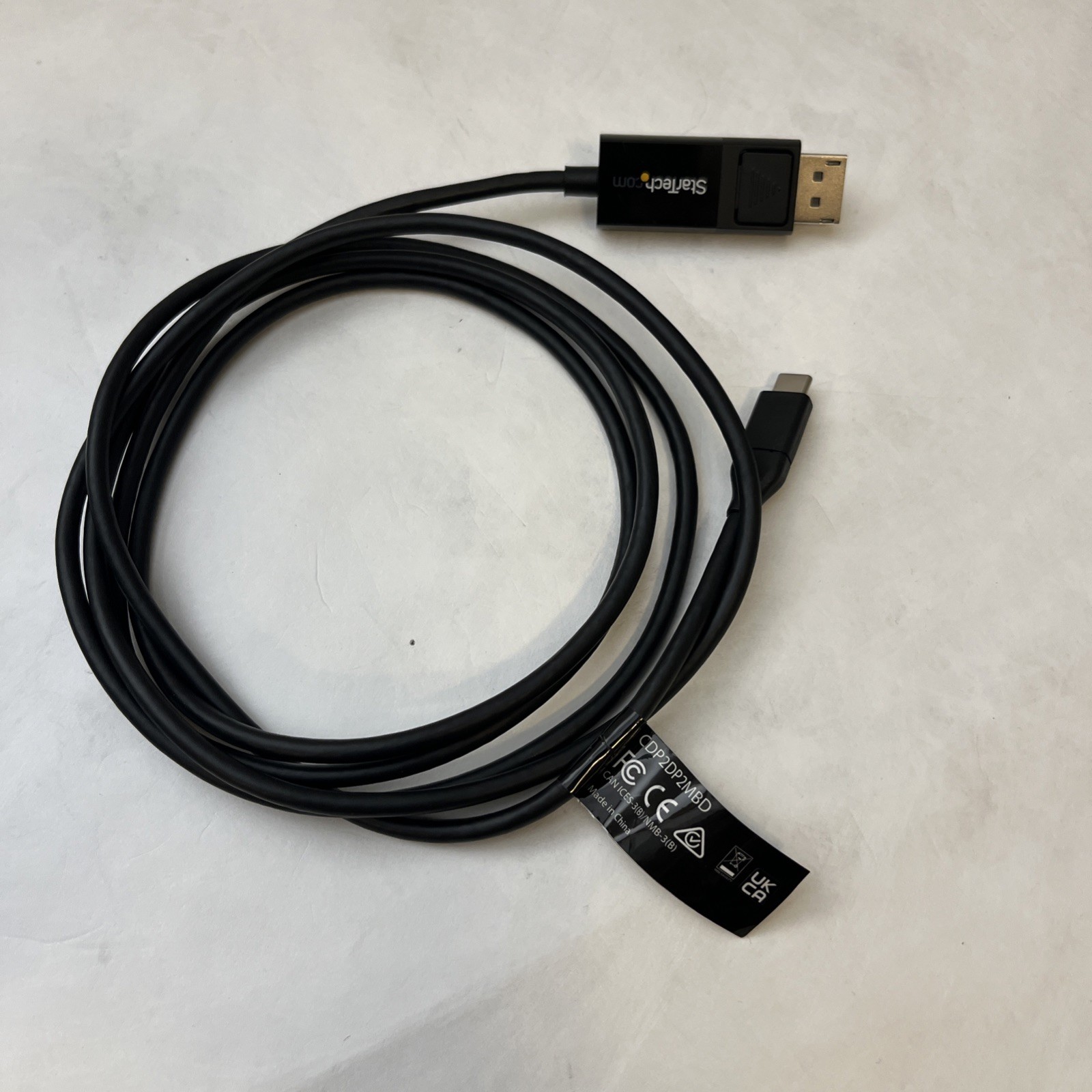StarTech CDP2DP2MBD 6ft USB-C to DisplayPort 1.2 Cable 4K 60Hz