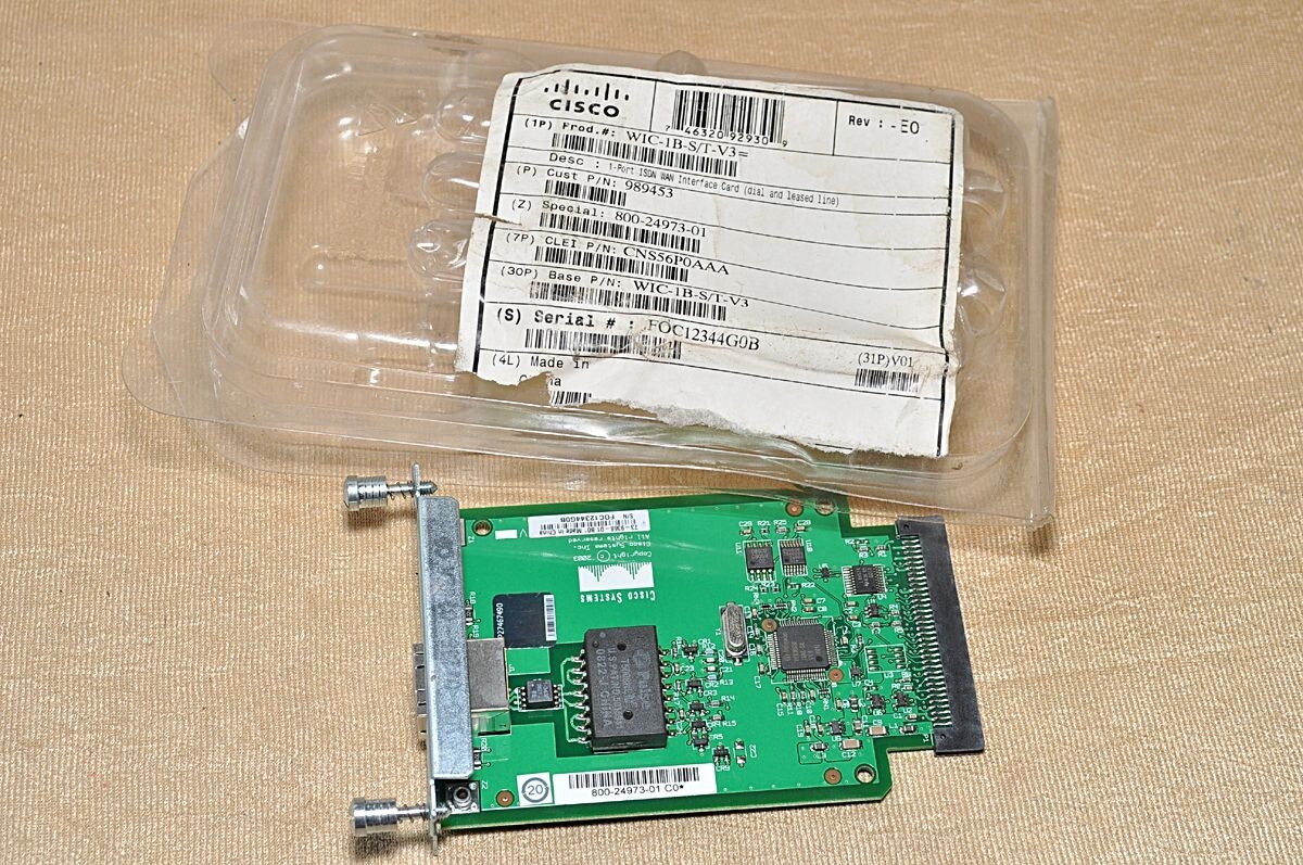 CISCO SYSTEM WIC-1B-S/T-V3 V01 ISDN BRI S/T 1-Port Iscon Man Interface Card