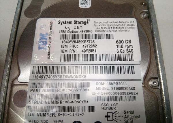 49Y2048/49Y2051/49Y2052/49Y7410/ST9600204SS-IBM 600GB 10K 2.5" 6G SFF SAS HD