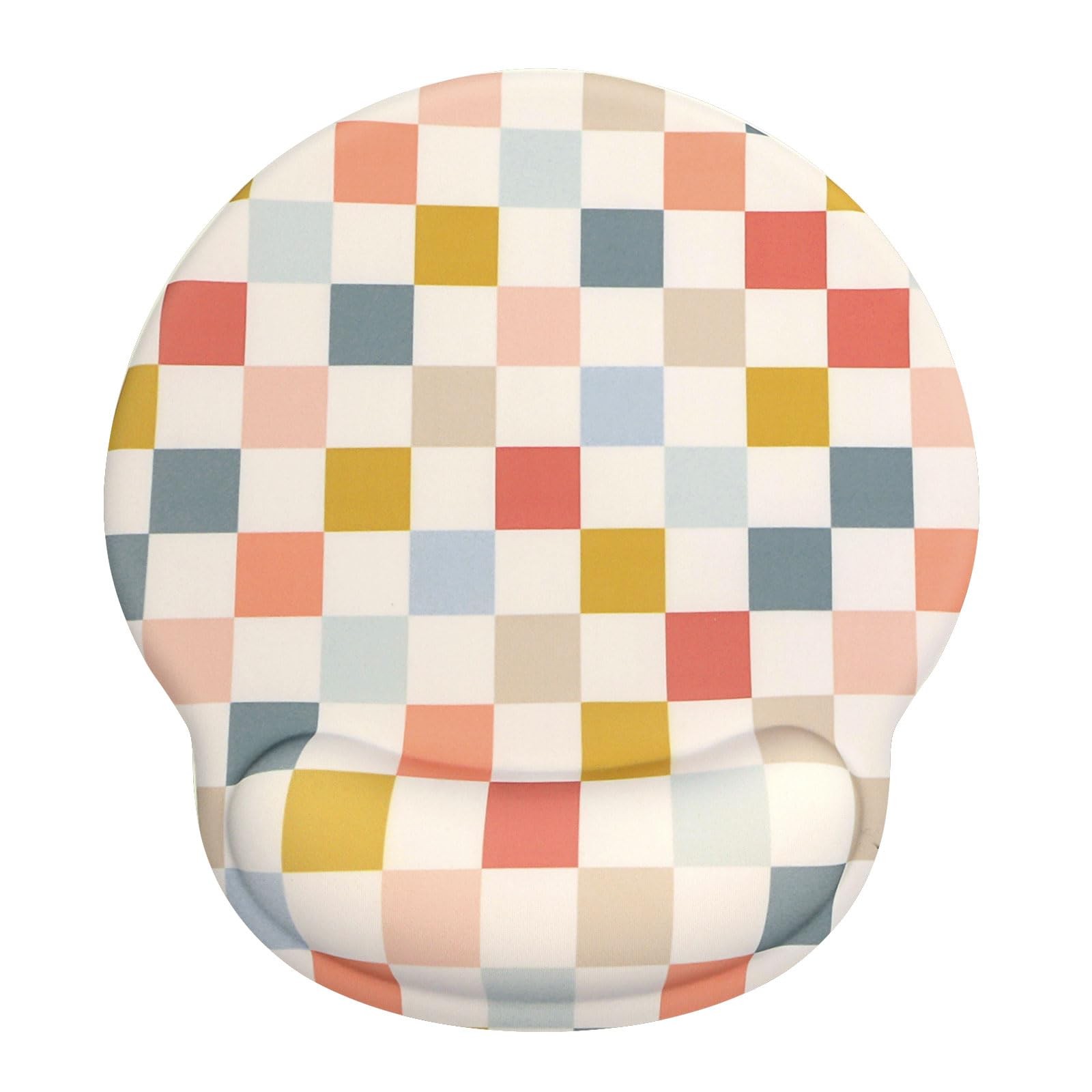 Ksriylm Retro Checkered Mouse Pad with Support Wrist Medium, Colorful