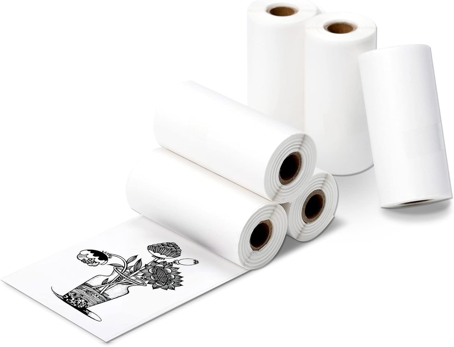 6 Roll Mini Sticker Printer Paper 57mm x 30mm - Biodegradable & Durable