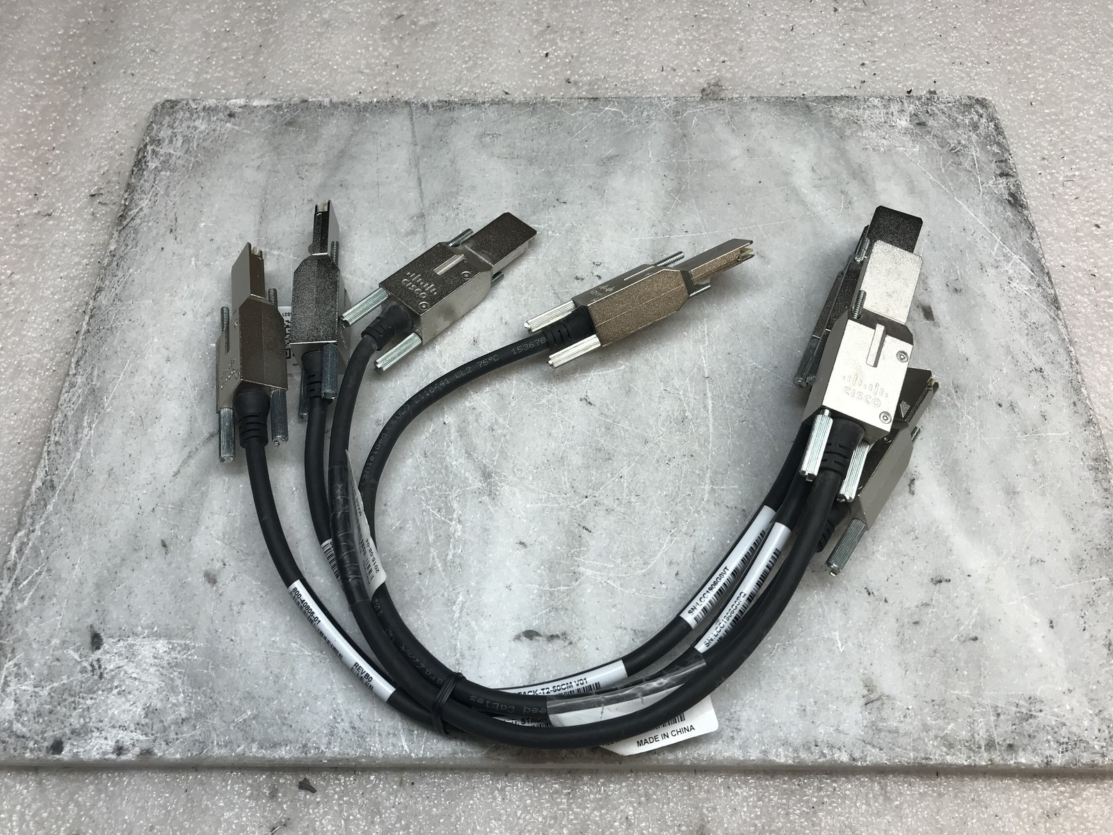 Lot of 4 Cisco Stack Cables STACK-T2-50CM V01 Stacking Cable