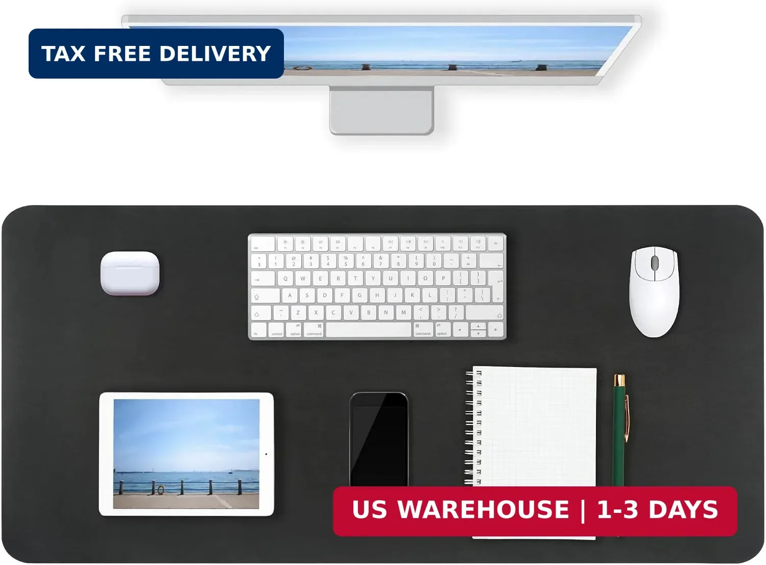 Desk Pad Mat PU Leather Non-Slip Water-Resistant Desk Matt for Desktop Large Mou