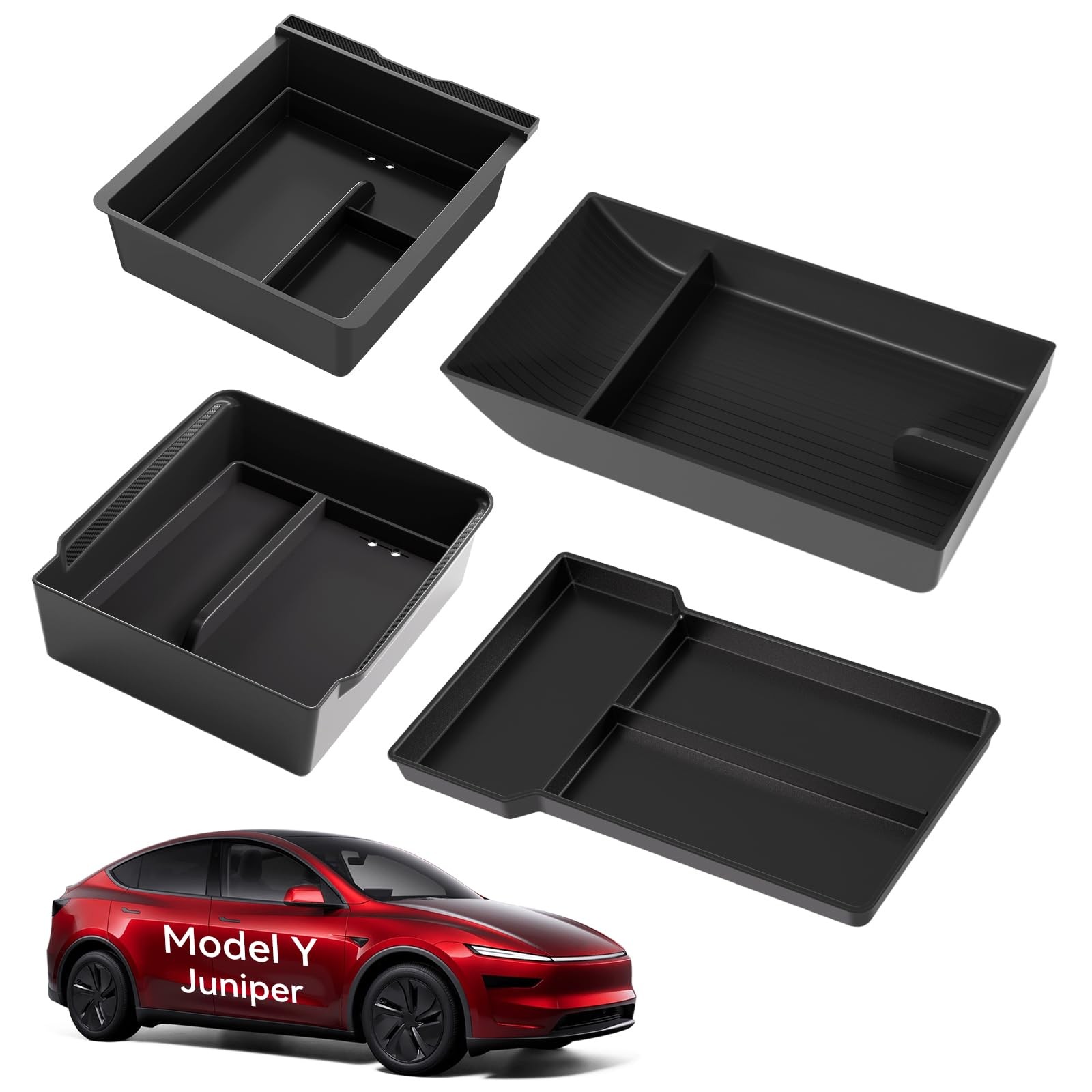 for 2026 Tesla Model Y Juniper Center Console Organizer Tray 4PCS