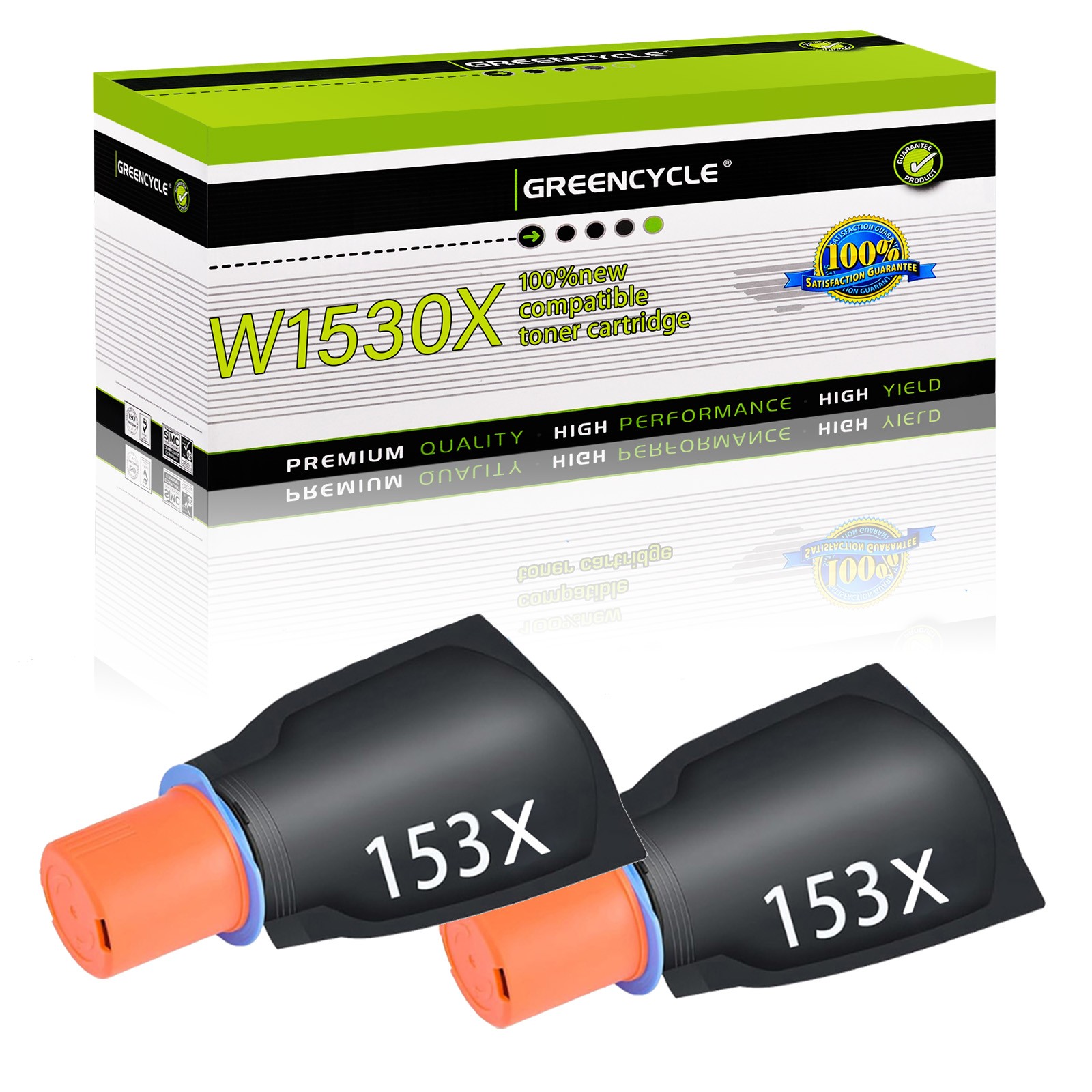 Greencycle W1530X 153X Compatible Toner Reload Kit for Laserjet 1504w MFP 2604dw