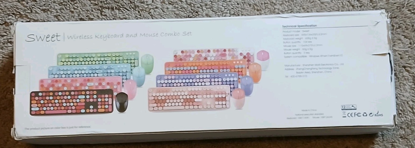 Mixed Pink Wireless Keyboard And Mouse Combo Retro Key Cap Design With Brush