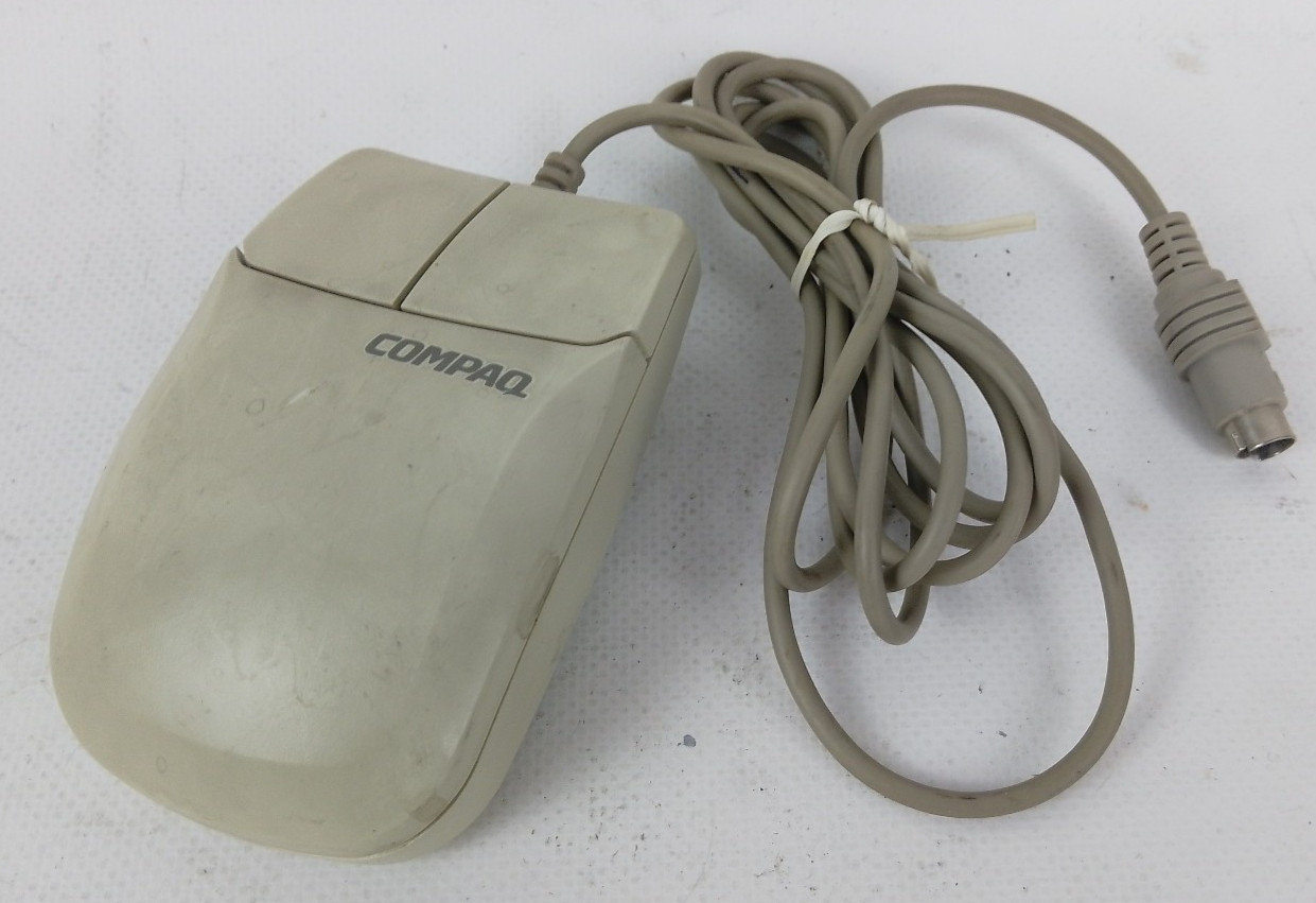 Vintage Original Compaq MUS2J PS/2 2 Button Mechanical Ball Mouse