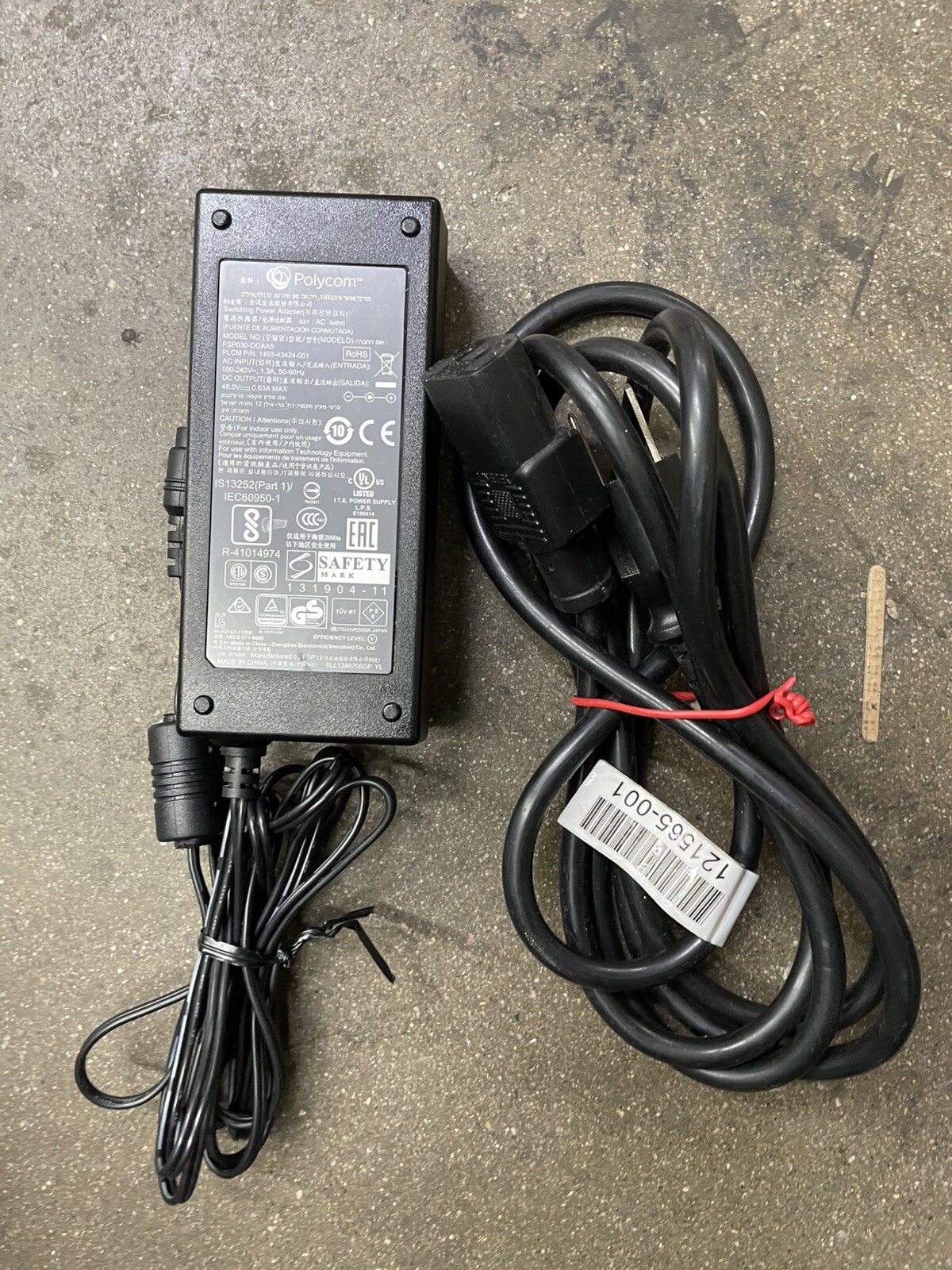 Genuine Polycom FSP030-DGAA5 AC Adapter 48V 0.63A 1465-43424-001