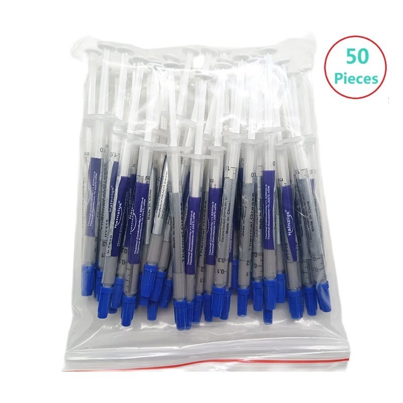 Thermal Compound Paste Grease for CPU GPU 1 gram Syringe tube ( 50 pieces)