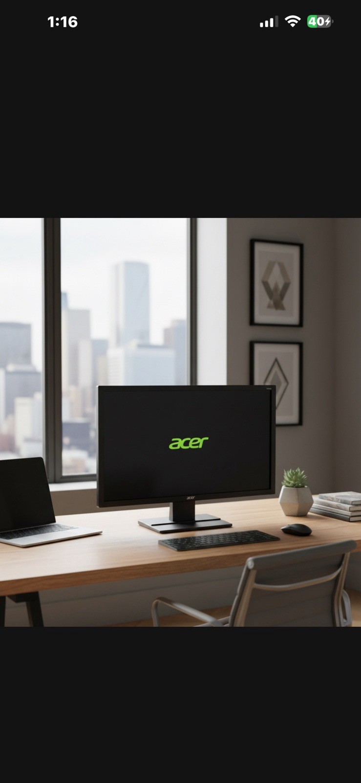 24 Inch Acer Monitor Office, Retail, Gaming, Computer Monitor, With Power Cord ￼
